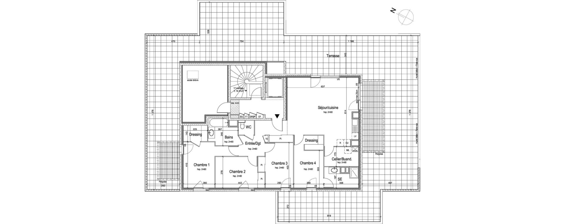 Appartement T5 de 113,43 m2 &agrave; Lyon Grand trou (8eme)