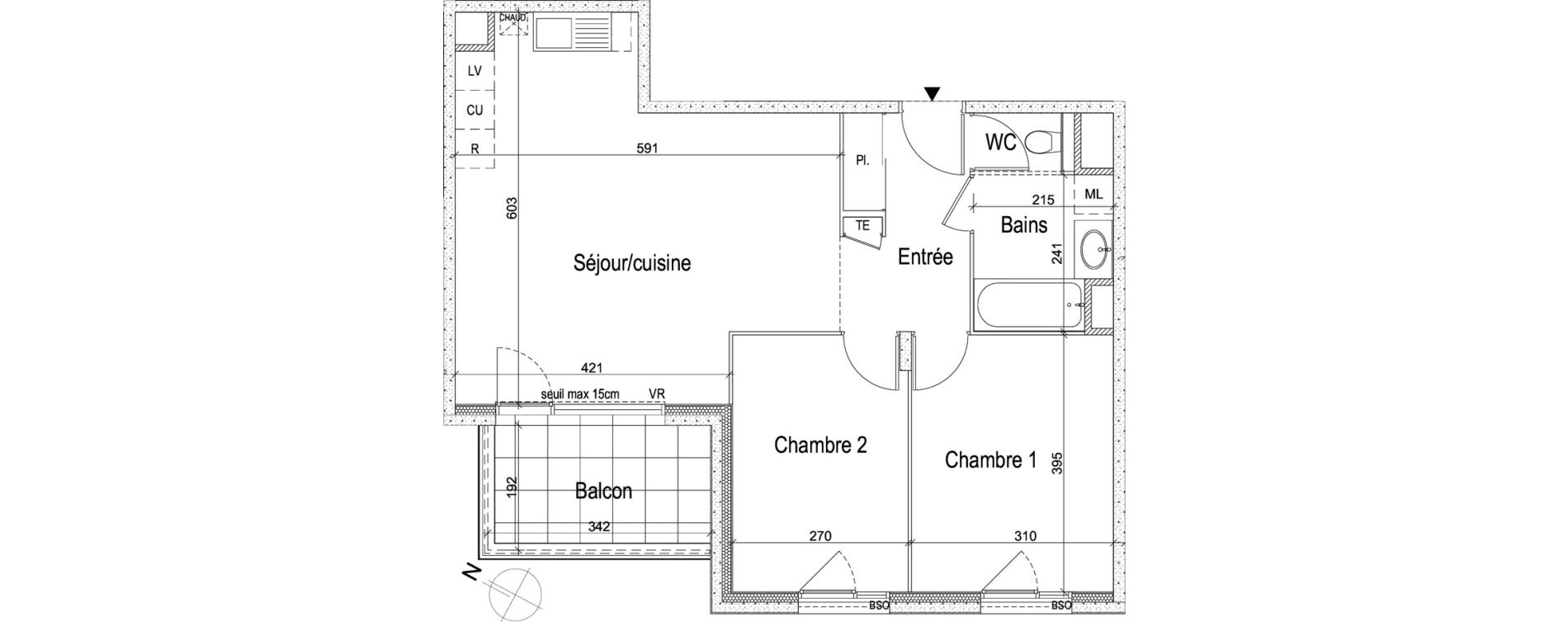 Appartement T3 de 63,81 m2 &agrave; Lyon Grand trou (8eme)