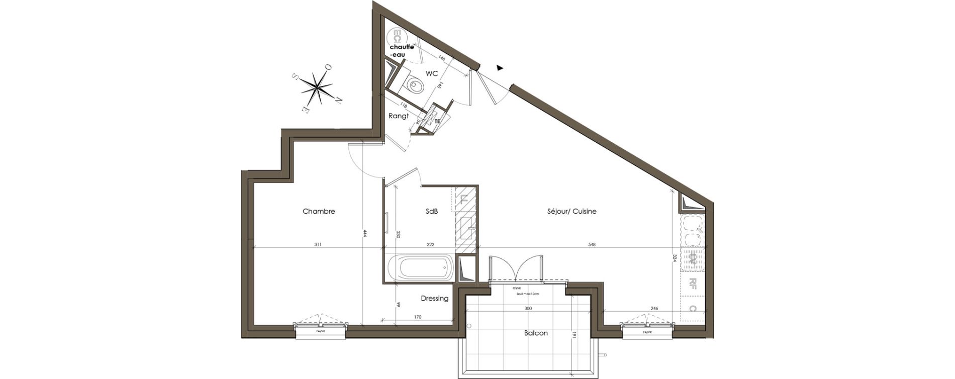 Appartement T2 de 47,35 m2 &agrave; Lyon Vaise (9eme)