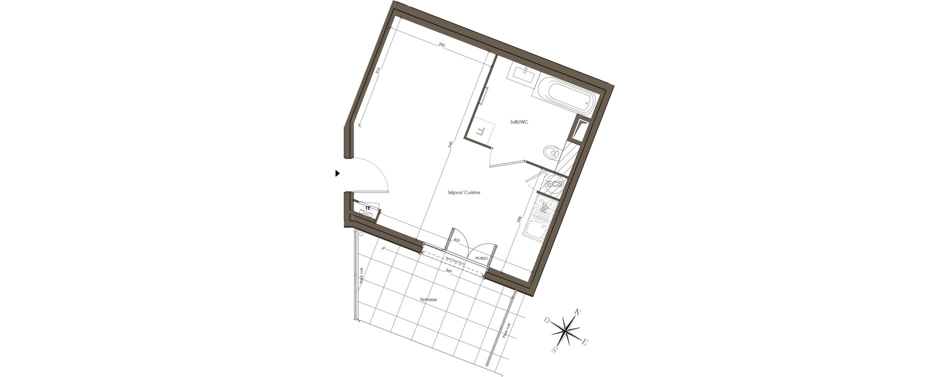 Appartement T1 de 29,58 m2 &agrave; Lyon Vaise (9eme)