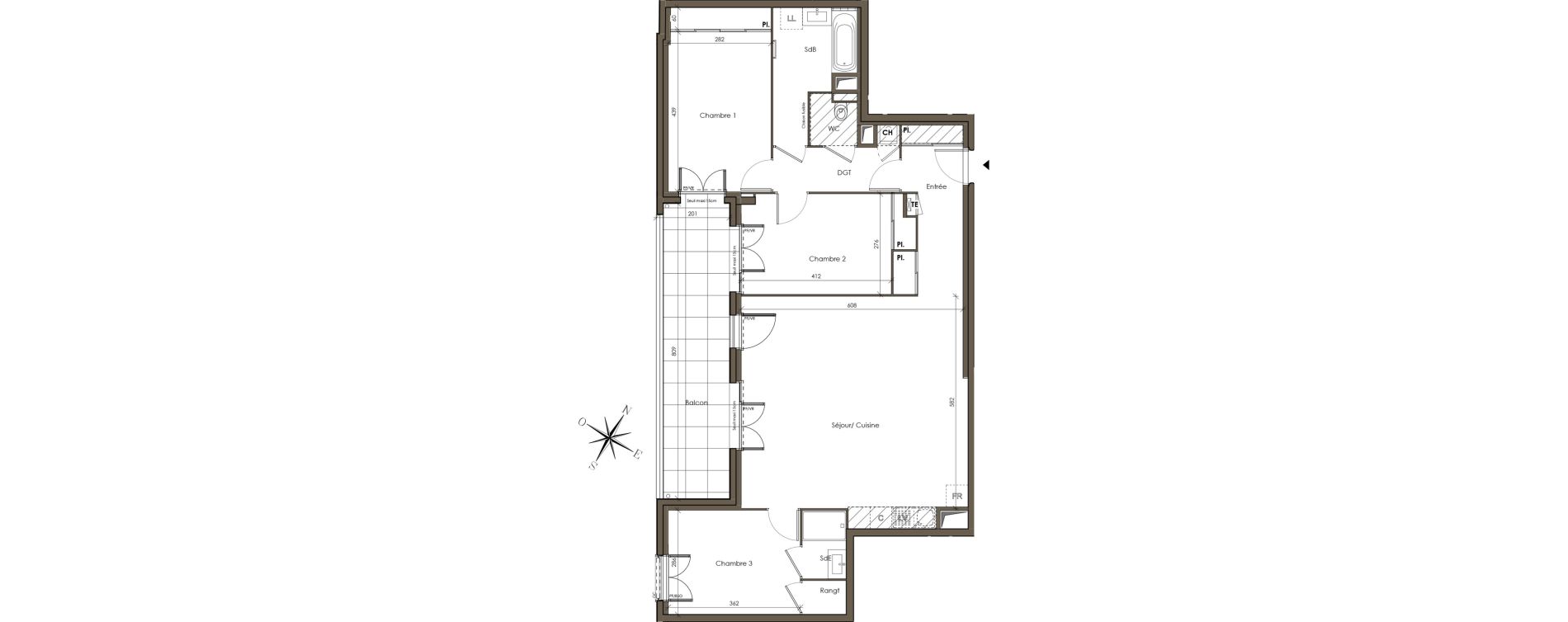 Appartement T4 de 97,39 m2 &agrave; Lyon Vaise (9eme)