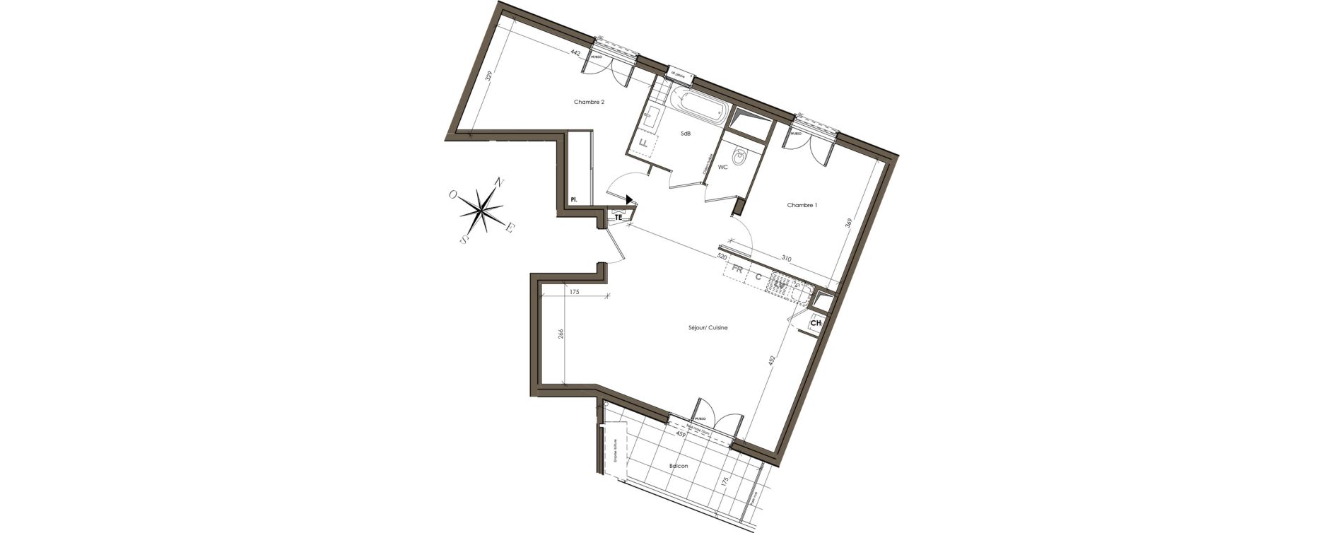 Appartement T3 de 65,45 m2 &agrave; Lyon Vaise (9eme)