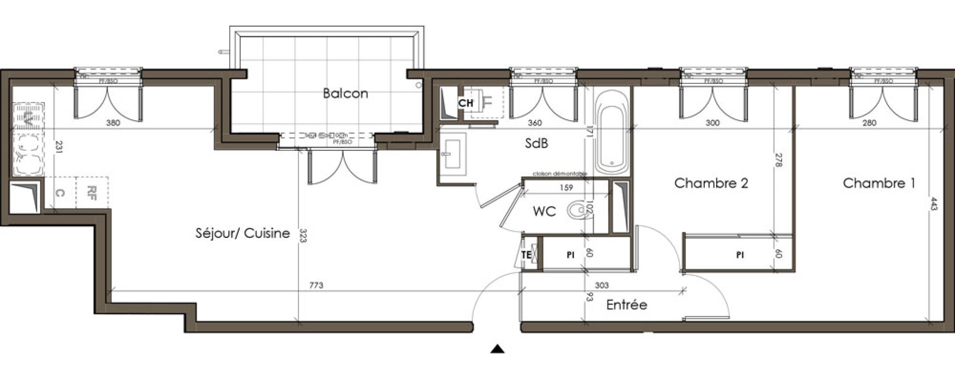 Appartement T3 de 65,44 m2 &agrave; Lyon Vaise (9eme)