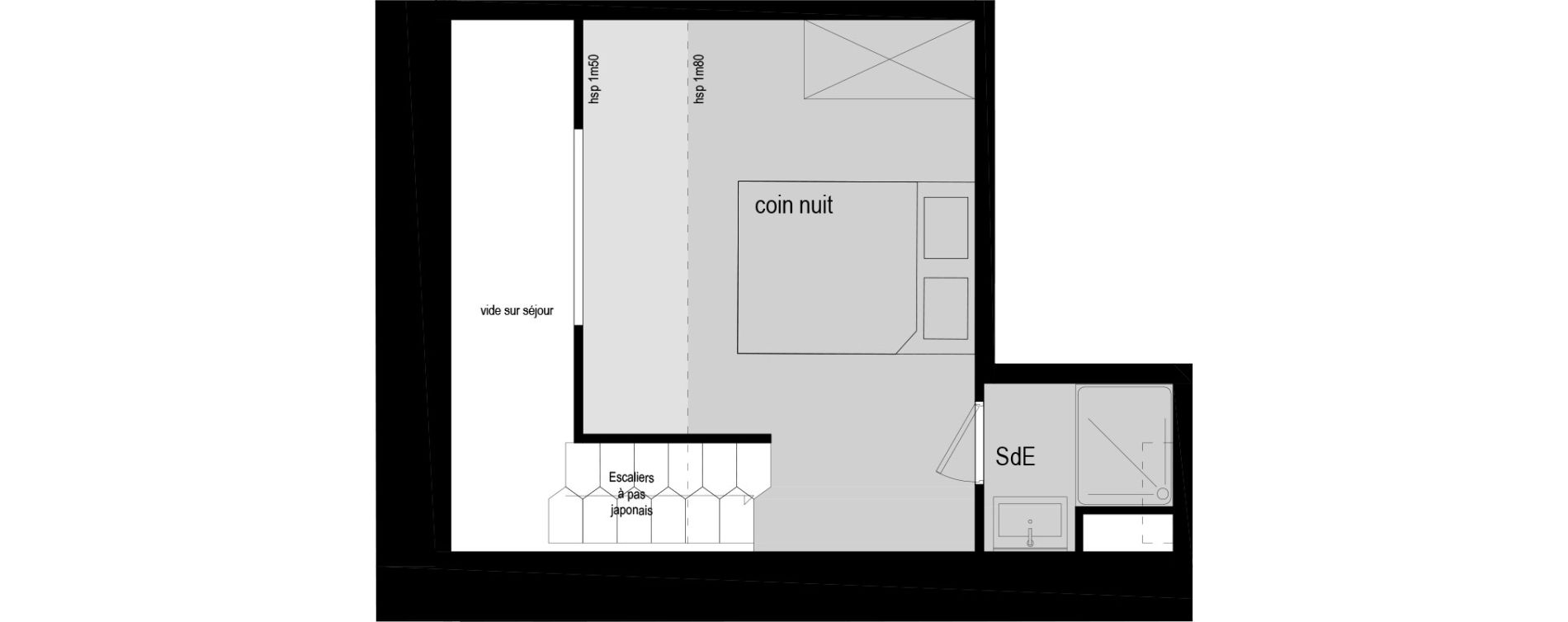 Duplex T2 de 27,24 m2 &agrave; Lyon Villette - maisons neuves (3eme)
