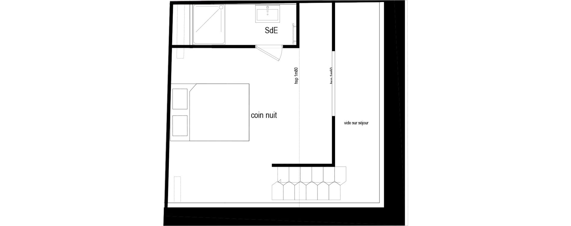 Duplex T1 bis de 31,74 m2 &agrave; Lyon Villette - maisons neuves (3eme)