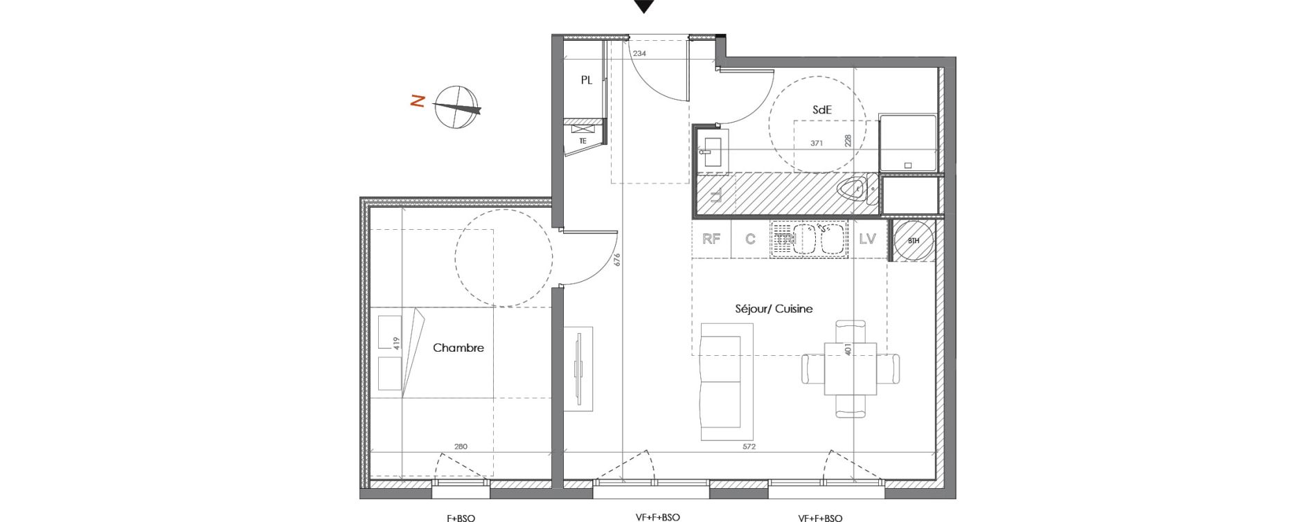 Appartement T2 de 47,85 m2 &agrave; Lyon La garde (5eme)