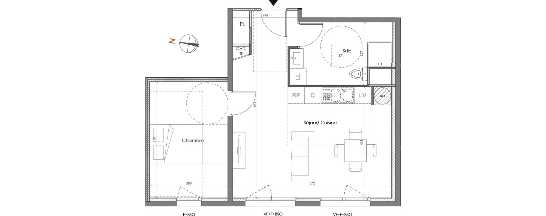 Appartement T2 de 47,85 m2 &agrave; Lyon La garde (5eme)