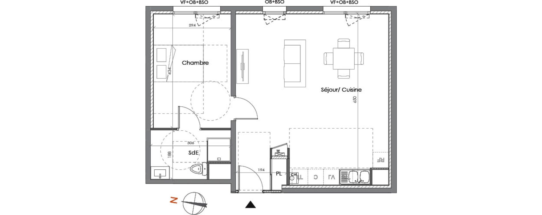 Appartement T2 de 55,16 m2 &agrave; Lyon La garde (5eme)