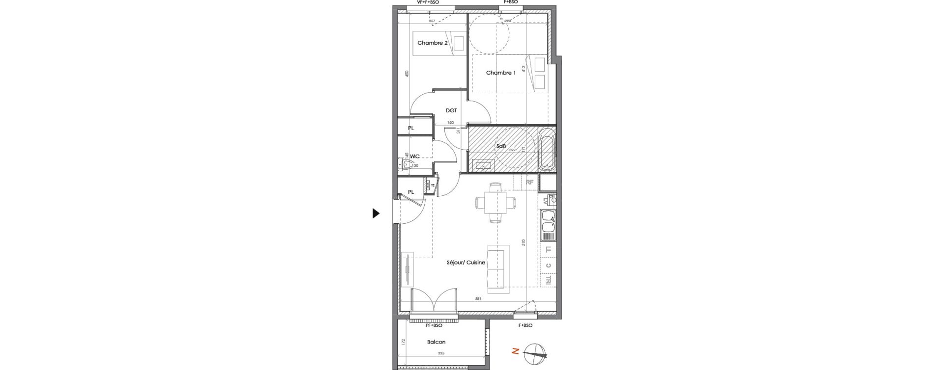 Appartement T3 de 63,42 m2 &agrave; Lyon La garde (5eme)