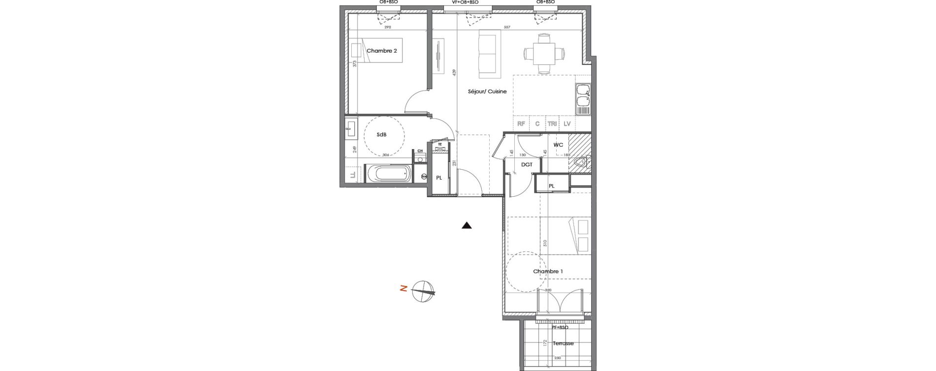 Appartement T3 de 69,50 m2 &agrave; Lyon La garde (5eme)