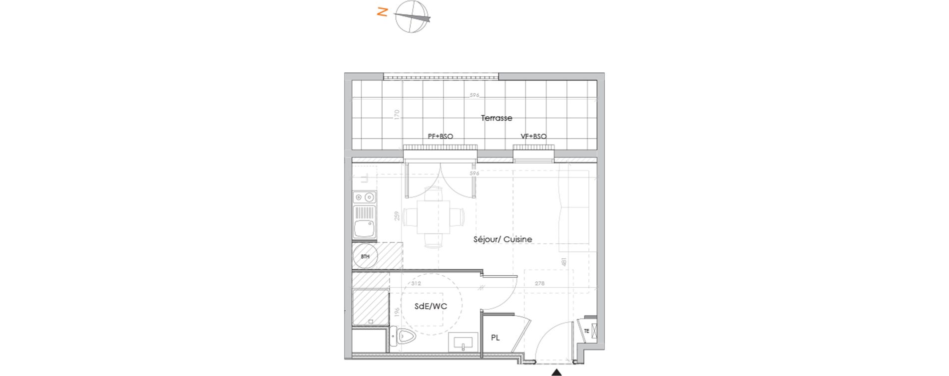 Appartement T1 de 27,00 m2 &agrave; Lyon La garde (5eme)