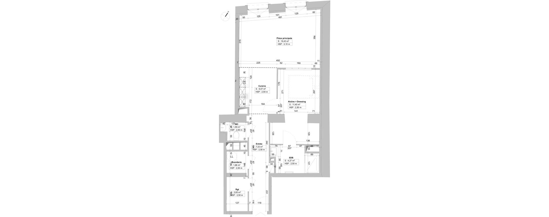 Appartement T2 de 51,42 m2 &agrave; Lyon Griffon - royale (1er)