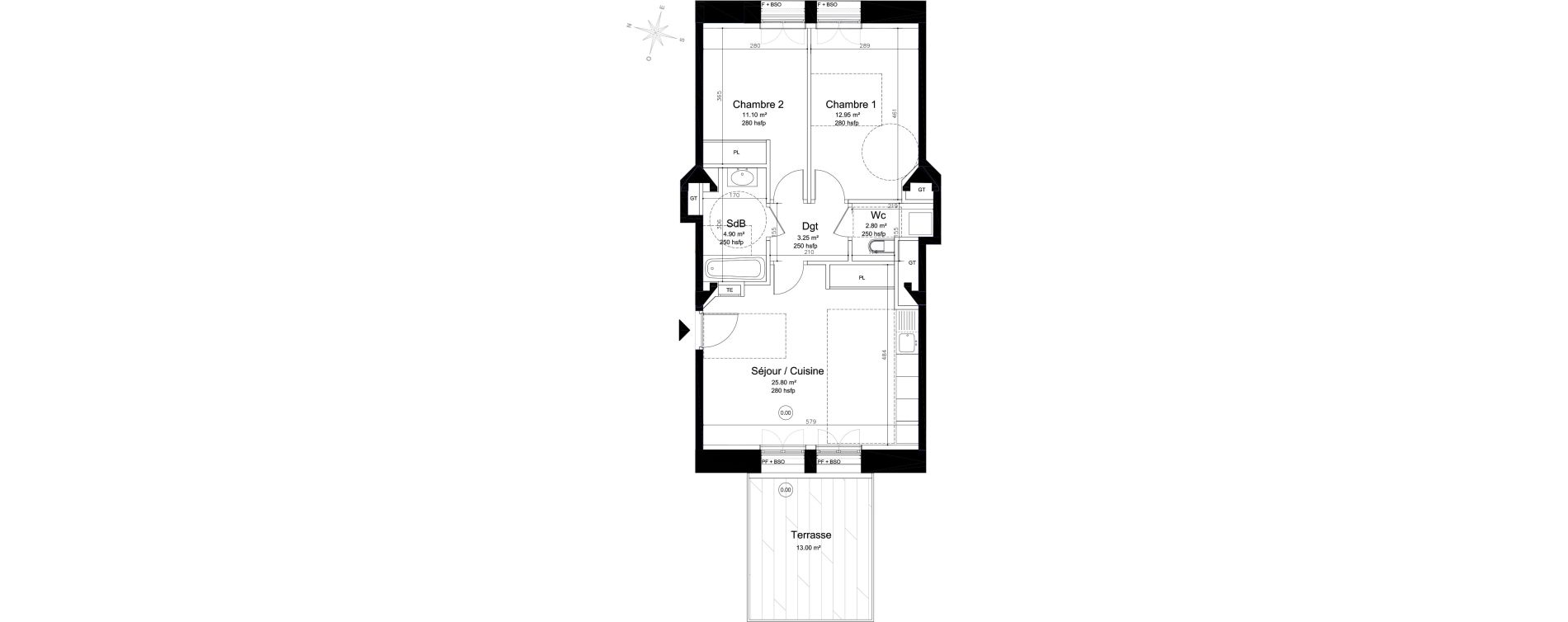 Appartement T3 de 60,80 m2 &agrave; Lyon Montchat (3&egrave;me)