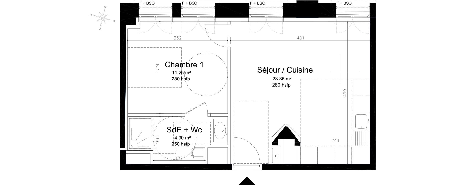 Appartement T2 de 39,50 m2 &agrave; Lyon Montchat (3&egrave;me)