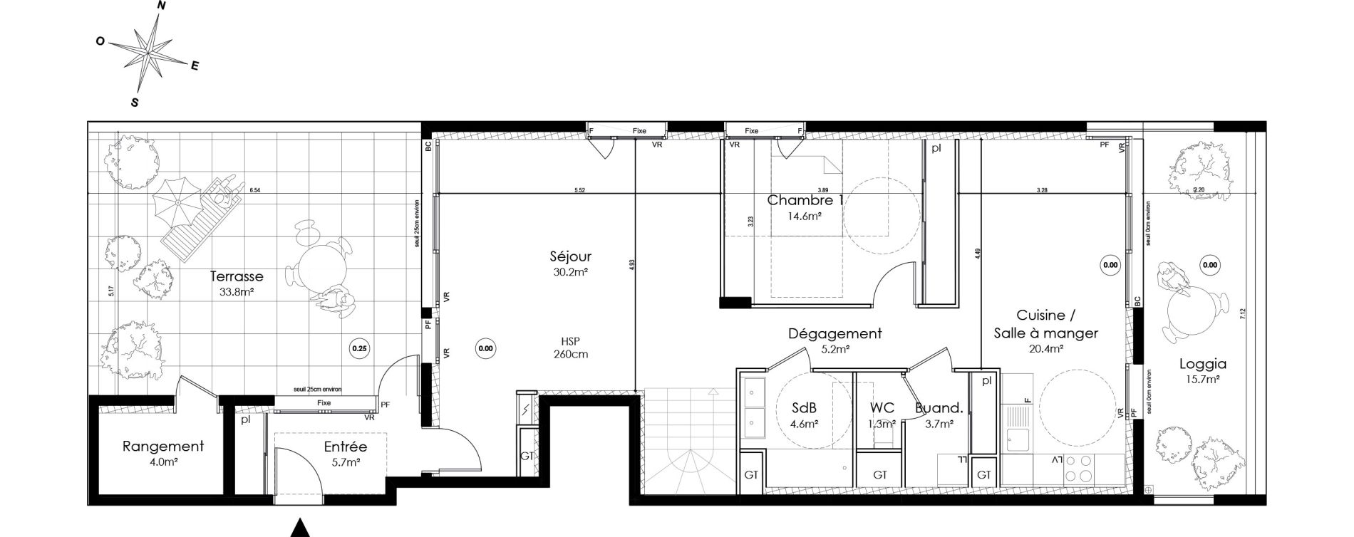 Duplex T4 de 115,80 m2 &agrave; Lyon Montchat (3&egrave;me)