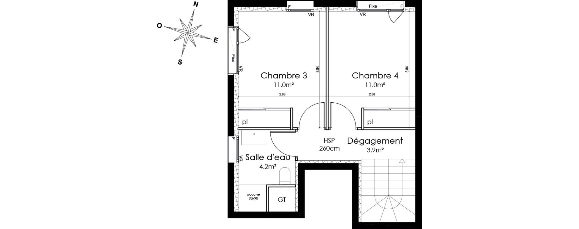 Duplex T4 de 115,80 m2 &agrave; Lyon Montchat (3&egrave;me)