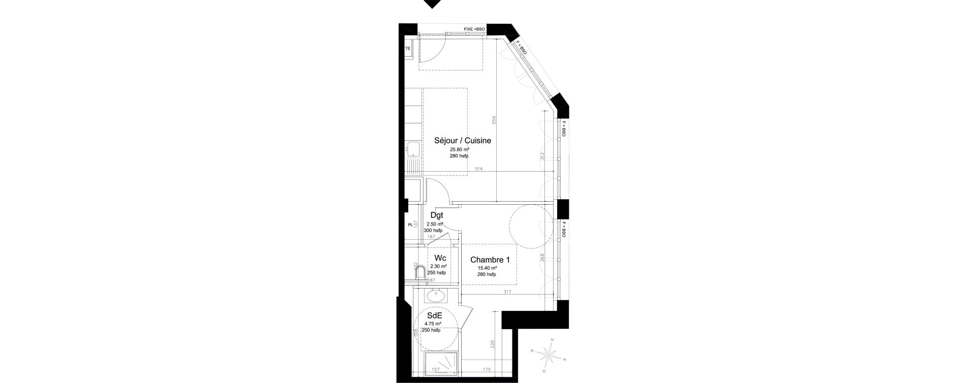 Appartement T2 de 50,75 m2 &agrave; Lyon Montchat (3&egrave;me)