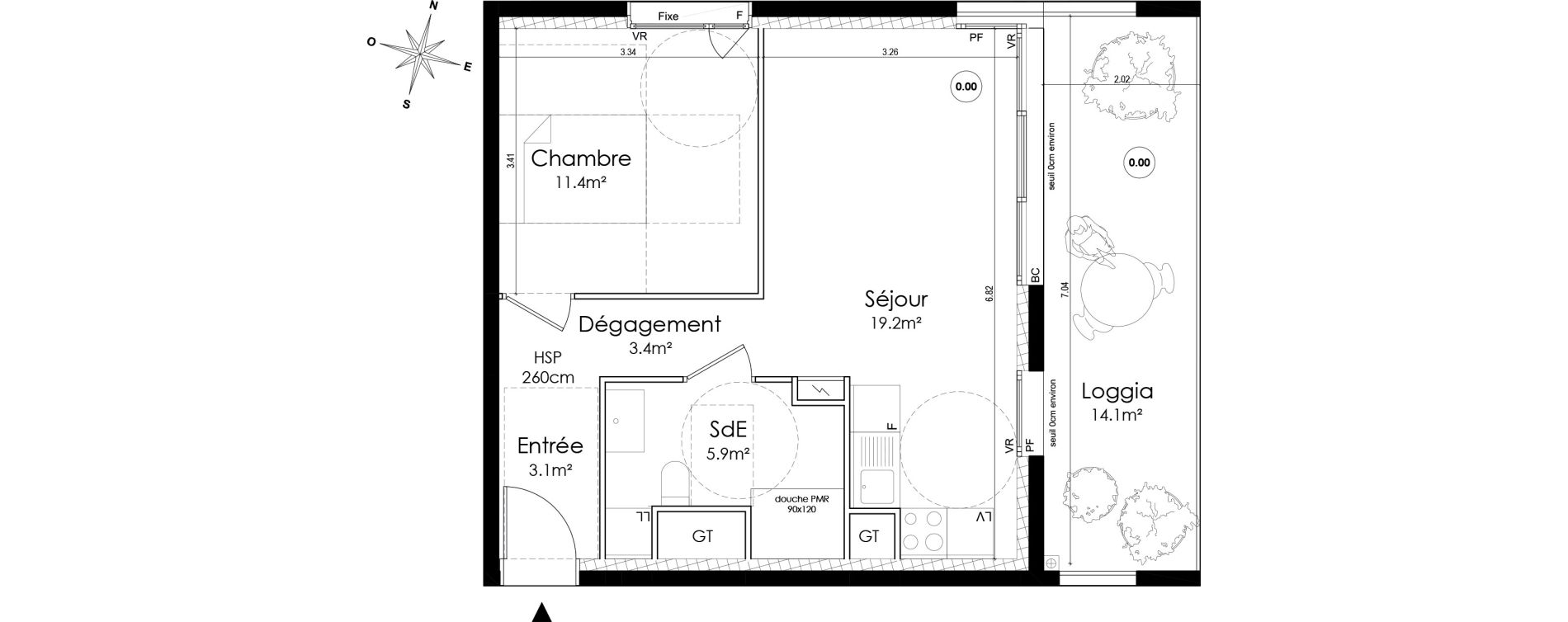 Appartement T2 de 43,00 m2 &agrave; Lyon Montchat (3&egrave;me)