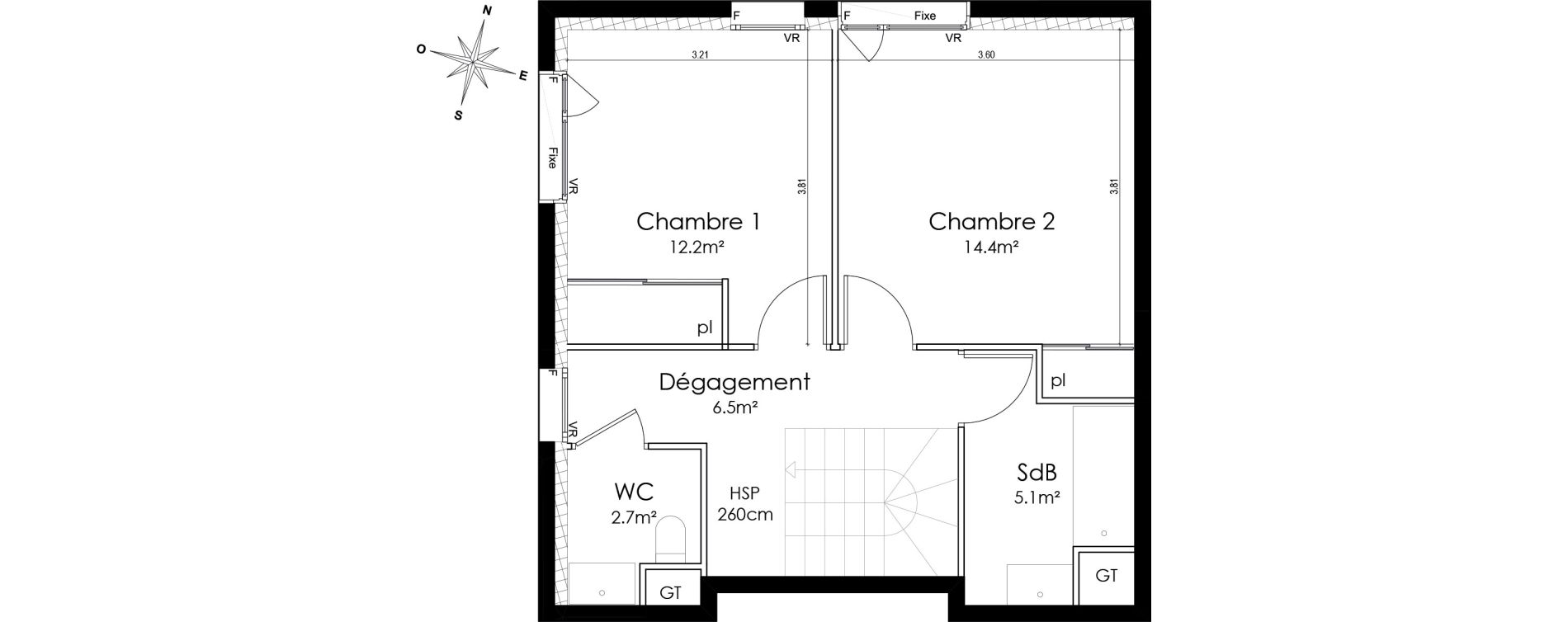 Duplex T3 de 87,50 m2 &agrave; Lyon Montchat (3&egrave;me)