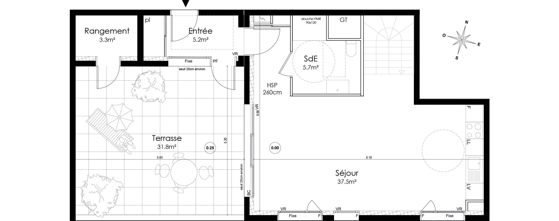 Duplex T3 de 82,10 m2 &agrave; Lyon Montchat (3&egrave;me)