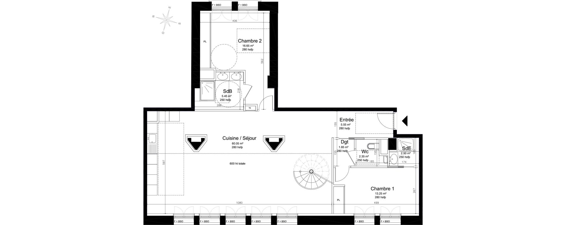 Duplex T5 de 185,25 m2 &agrave; Lyon Montchat (3&egrave;me)