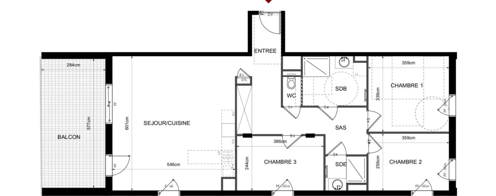 Appartement T4 de 88,46 m2 &agrave; Lyon Bellecombe - thiers (6eme)