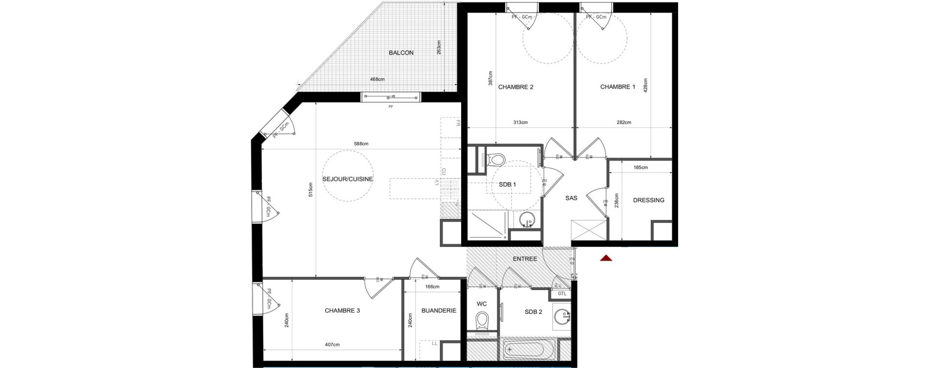 Appartement T4 de 89,90 m2 &agrave; Lyon Bellecombe - thiers (6eme)