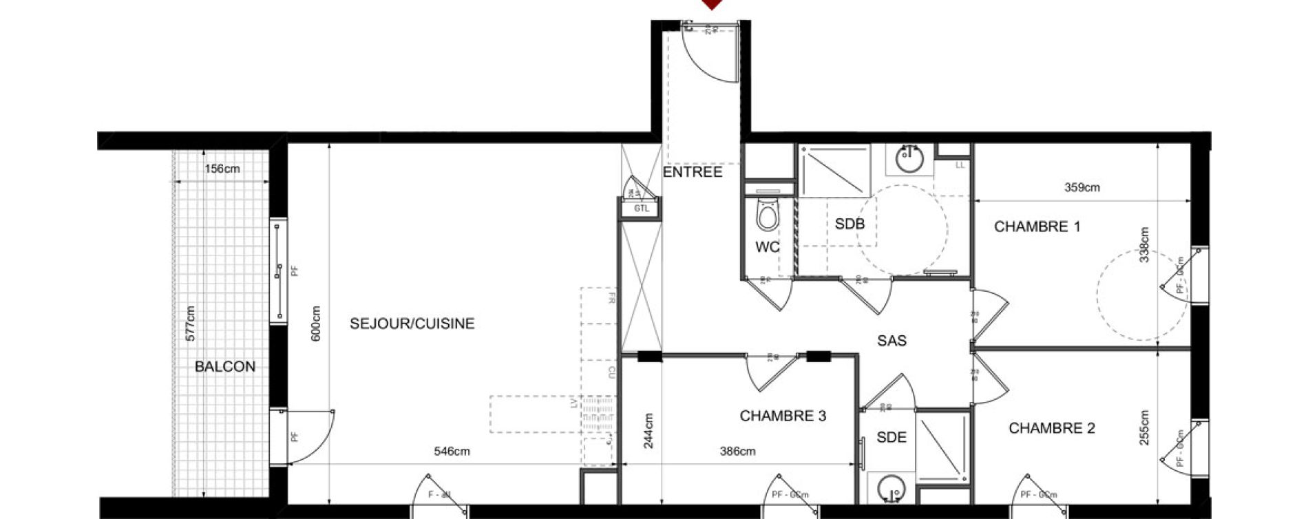 Appartement T4 de 88,46 m2 &agrave; Lyon Bellecombe - thiers (6eme)