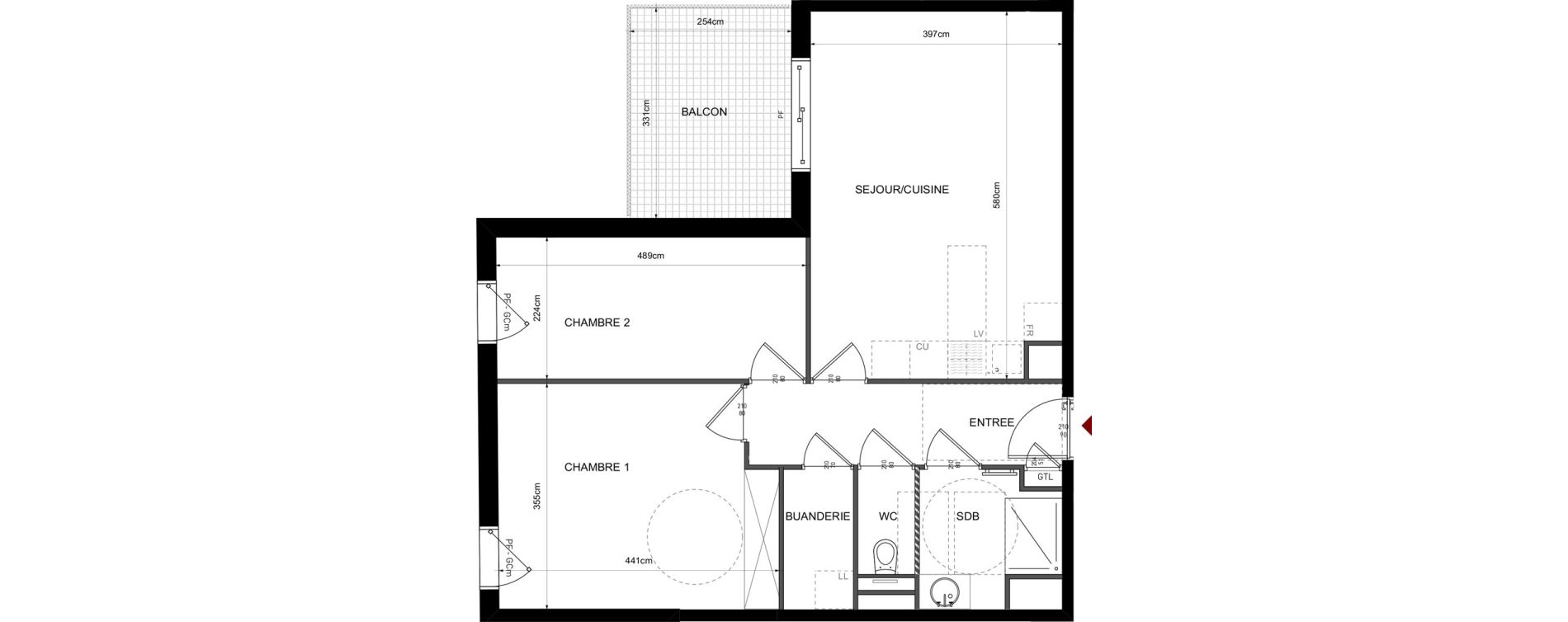 Appartement T3 de 63,23 m2 &agrave; Lyon Bellecombe - thiers (6eme)