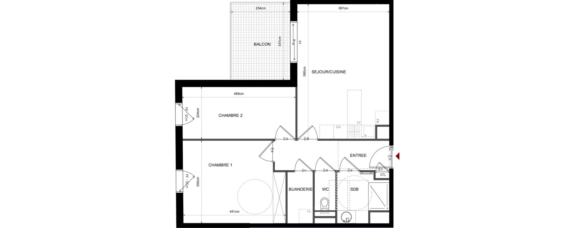 Appartement T3 de 63,23 m2 &agrave; Lyon Bellecombe - thiers (6eme)