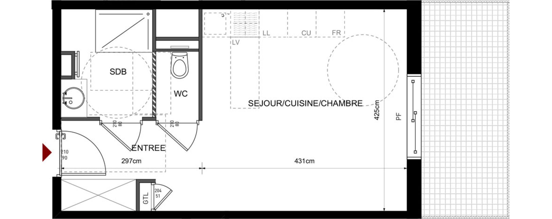 Appartement T1 de 29,53 m2 &agrave; Lyon Bellecombe - thiers (6eme)