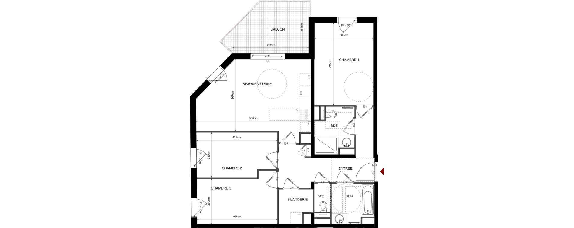 Appartement T4 de 74,27 m2 &agrave; Lyon Bellecombe - thiers (6eme)