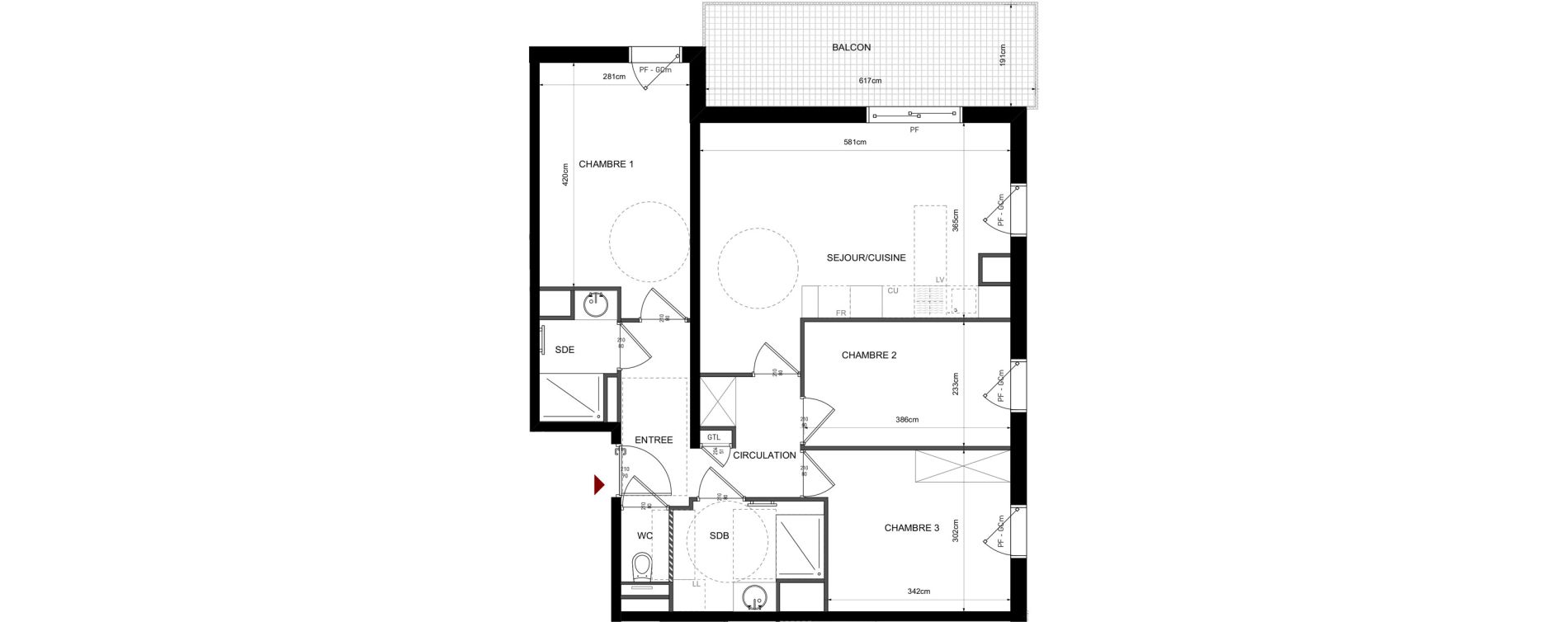 Appartement T4 de 73,20 m2 &agrave; Lyon Bellecombe - thiers (6eme)