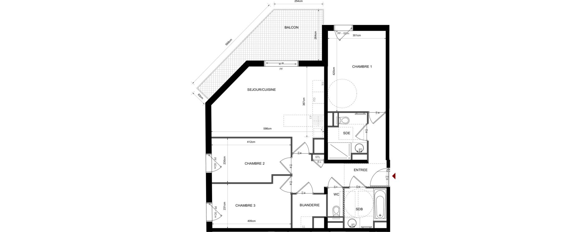 Appartement T4 de 74,17 m2 &agrave; Lyon Bellecombe - thiers (6eme)