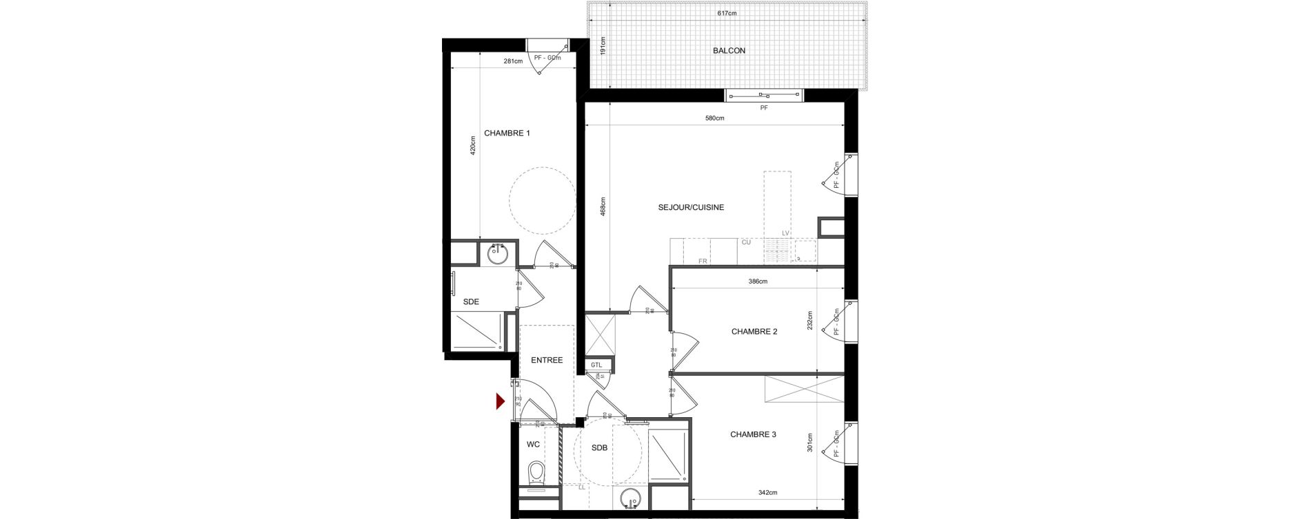 Appartement T4 de 73,48 m2 &agrave; Lyon Bellecombe - thiers (6eme)