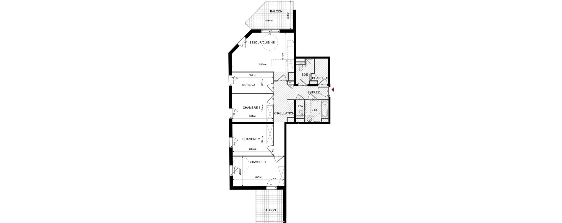 Appartement T5 de 89,37 m2 &agrave; Lyon Bellecombe - thiers (6eme)