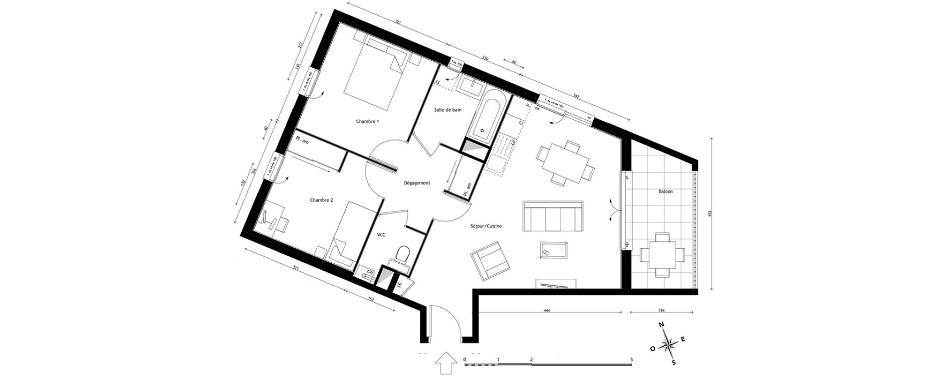 Appartement T3 de 61,29 m2 &agrave; Lyon Pierre valdo (5eme)