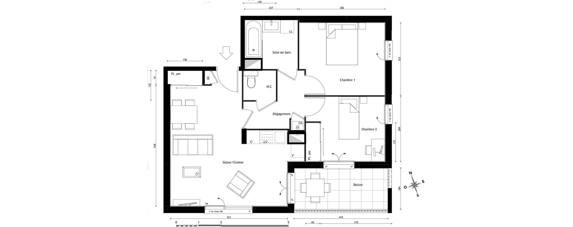 Appartement T3 de 59,93 m2 &agrave; Lyon Pierre valdo (5eme)