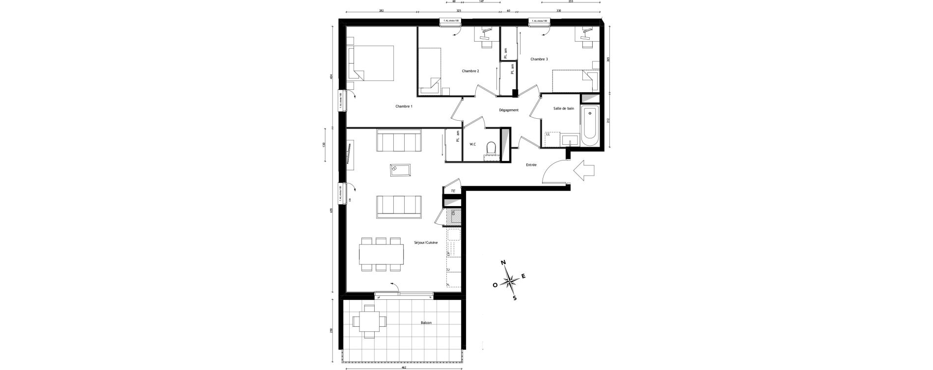 Appartement T4 de 78,72 m2 &agrave; Lyon Pierre valdo (5eme)