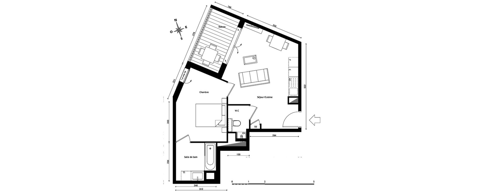 Appartement T2 de 42,34 m2 &agrave; Lyon Pierre valdo (5eme)