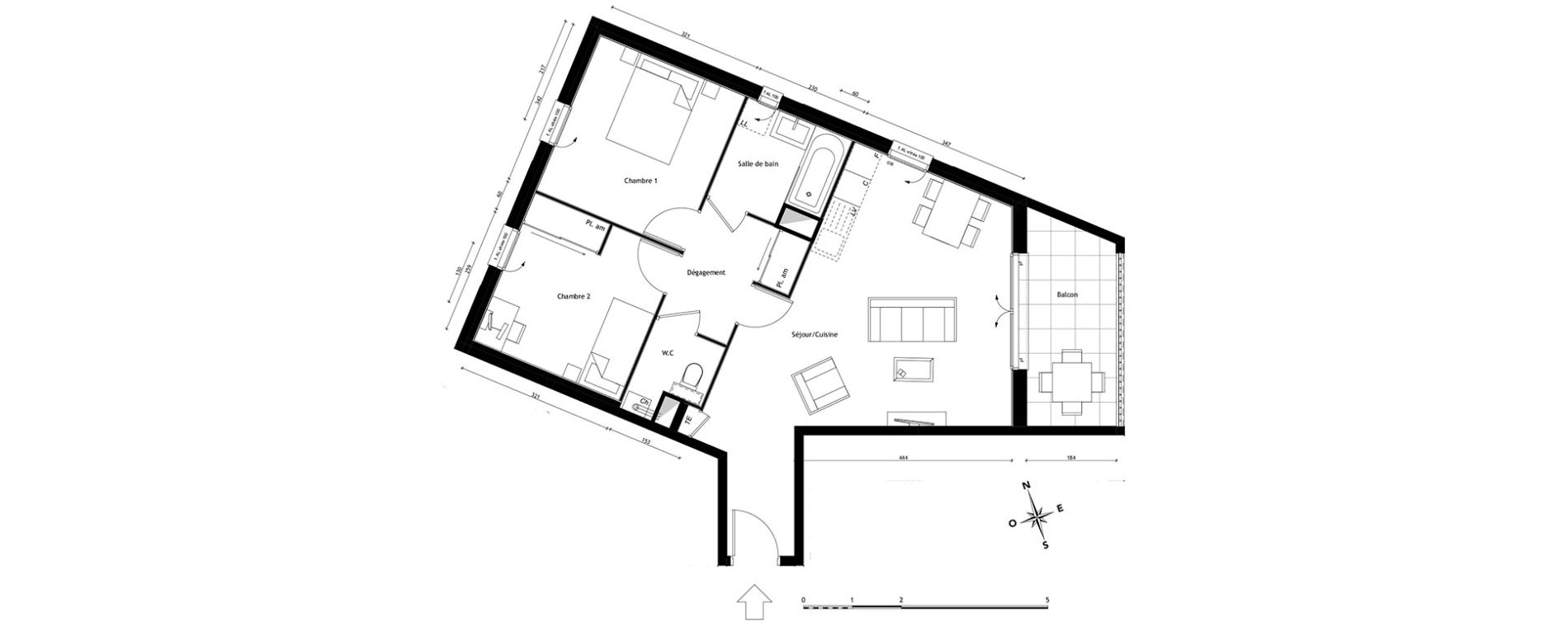 Appartement T3 de 62,84 m2 &agrave; Lyon Pierre valdo (5eme)