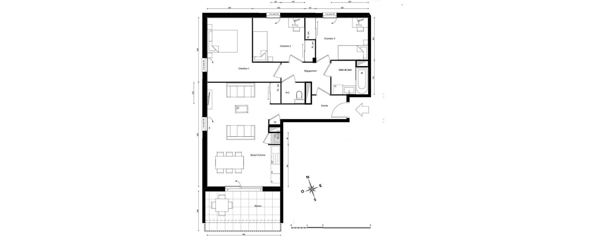 Appartement T4 de 78,72 m2 &agrave; Lyon Pierre valdo (5eme)