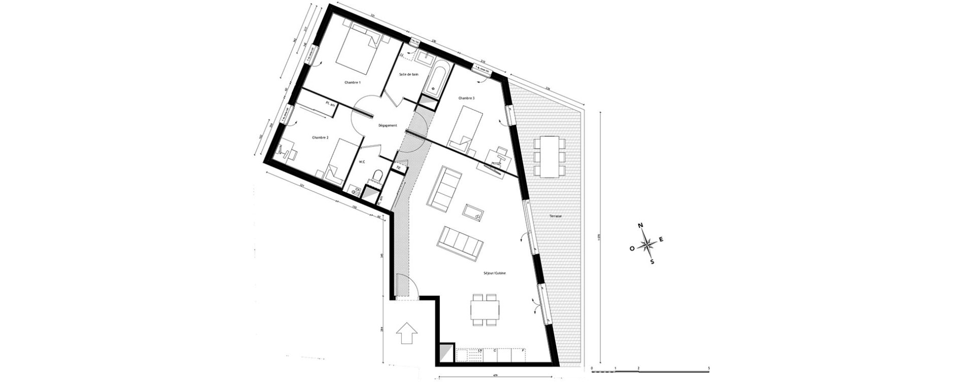 Appartement T4 de 91,41 m2 &agrave; Lyon Pierre valdo (5eme)