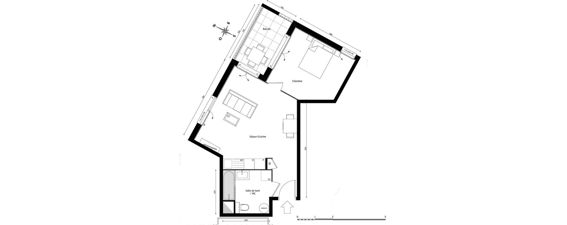 Appartement T2 de 45,19 m2 &agrave; Lyon Pierre valdo (5eme)