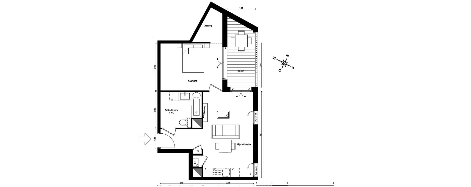 Appartement T2 de 43,86 m2 &agrave; Lyon Pierre valdo (5eme)
