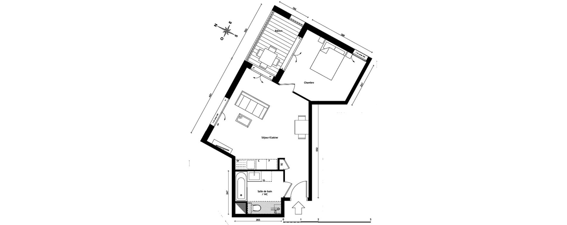 Appartement T2 de 45,07 m2 &agrave; Lyon Pierre valdo (5eme)