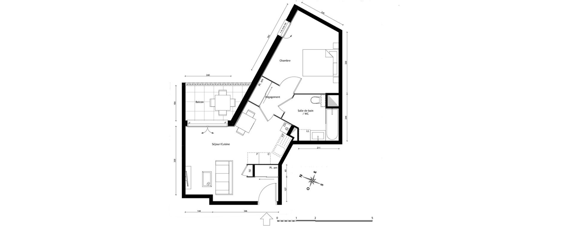 Appartement T2 de 41,98 m2 &agrave; Lyon Pierre valdo (5eme)