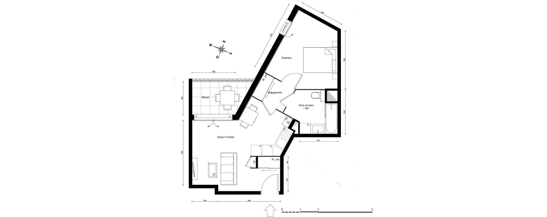 Appartement T2 de 41,99 m2 &agrave; Lyon Pierre valdo (5eme)