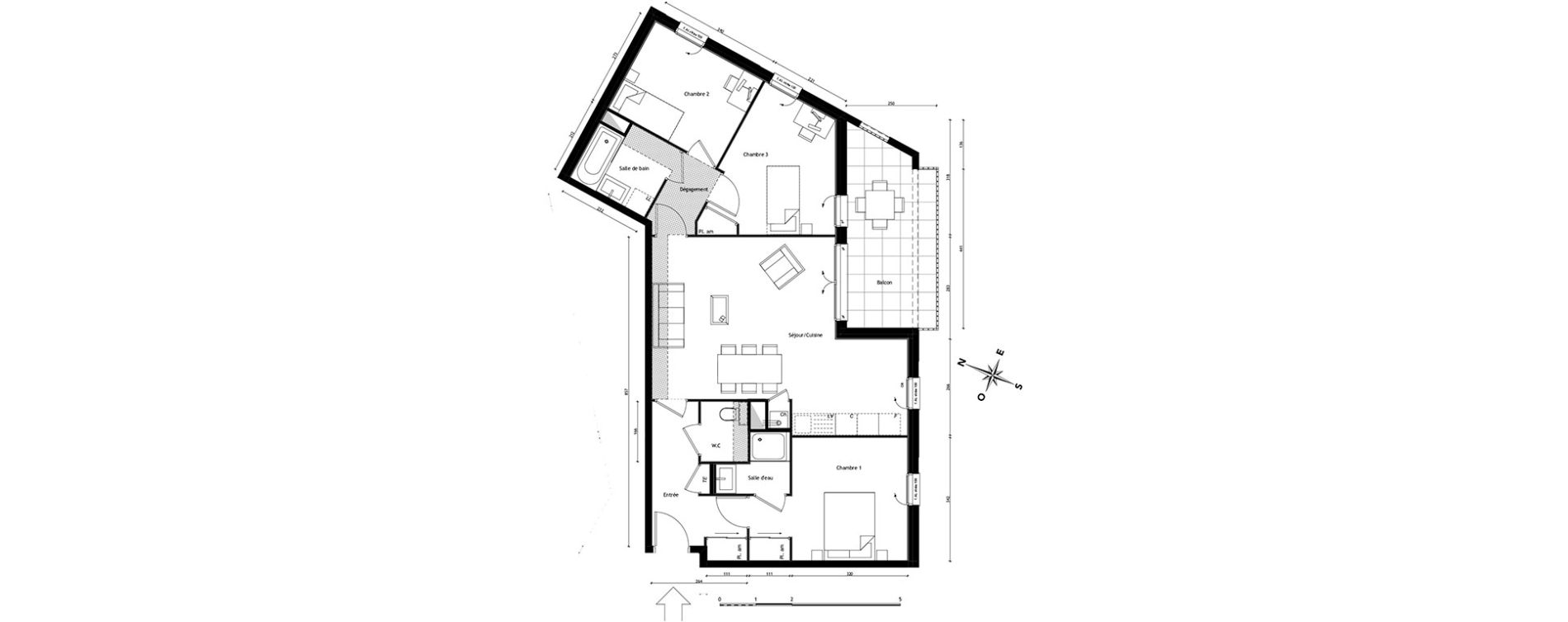 Appartement T4 de 83,36 m2 &agrave; Lyon Pierre valdo (5eme)