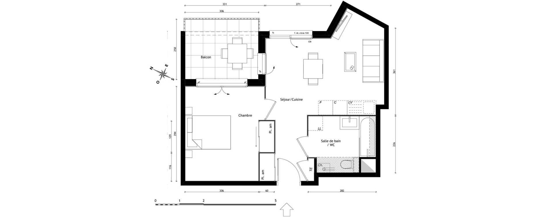 Appartement T2 de 40,88 m2 &agrave; Lyon Pierre valdo (5eme)